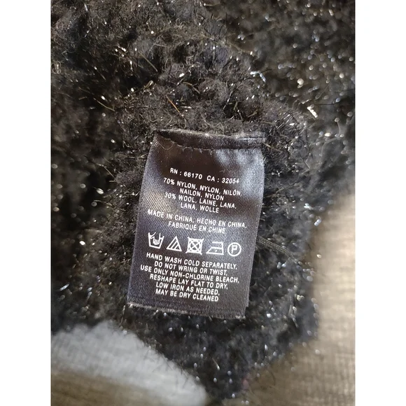 Vintage Anthropologie Knitted & Knotted Black Fuzzy Cardigan - Picture 6 of 6